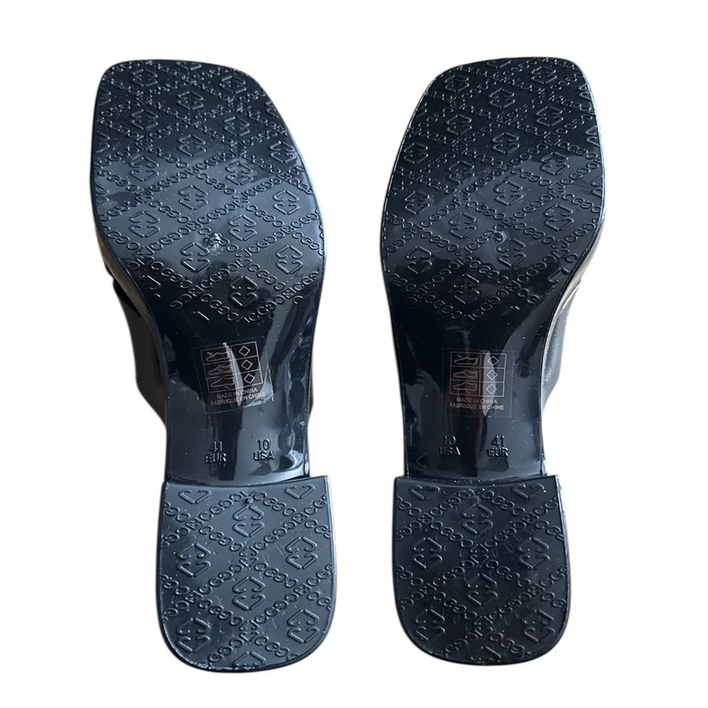 Jeffrey Campbell Black Platform Slides NEW